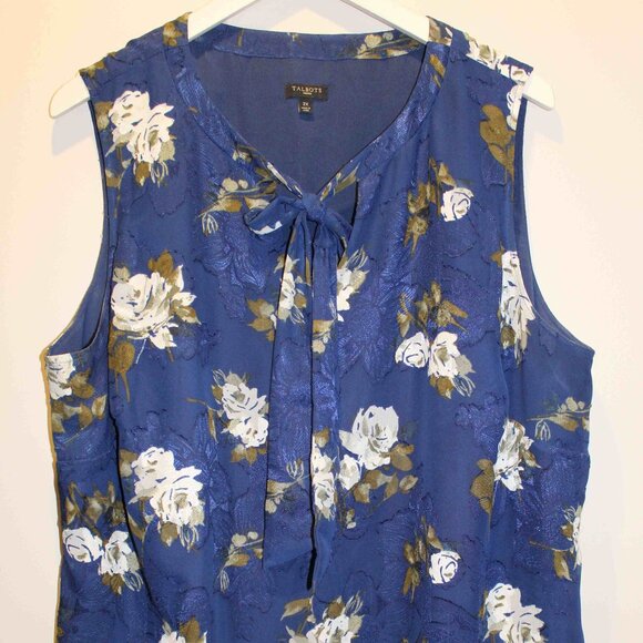 Talbots Fully Lined Sleeveless Floral Shell - Sz 2x - Picture 1 of 7